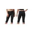 thumbnail image 2 of Pantalones capri para mujer, cintura elástica con ribete de encaje, largo 3/4, estilo cropped, para uso diario informal., 2 of 9