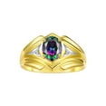thumbnail image 1 of RYLOS Men's Rings 14K Yellow Gold Rings Classic Designer Style 9X7MM Oval Gemstone &  Diamond Ring Alexandrite June Birthstone Rings For Men Size 8, 1 of 7
