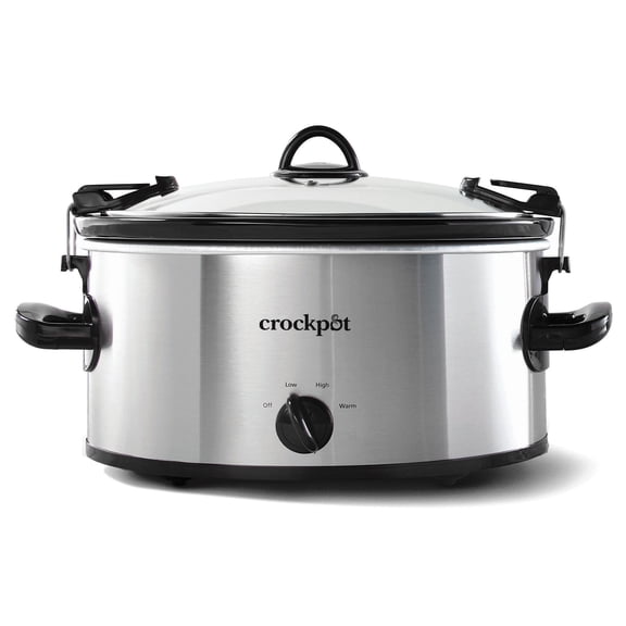 Crock-Pot Cook & Carry 6-Quart Oval Portable Manual Slow Cooker  Stainless Steel SCCPVL600S