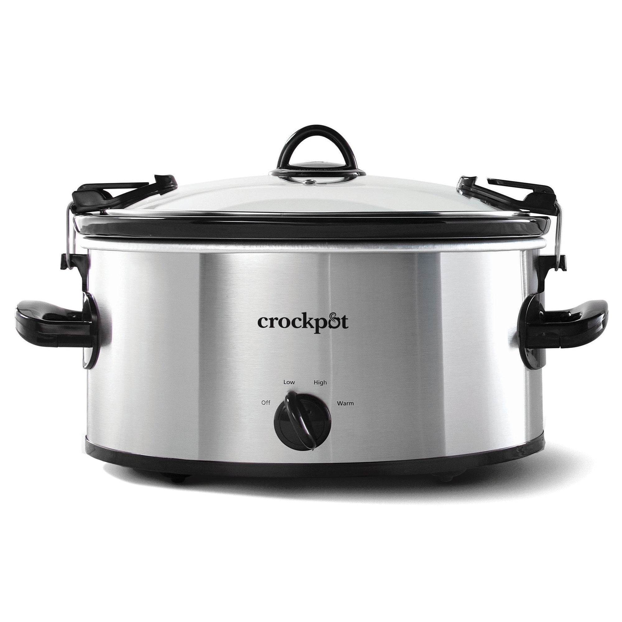 Crock-Pot Cook & Carry 6-Quart Oval Portable Manual Slow Cooker Stainless Steel SCCPVL600S