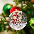 thumbnail image 3 of Personalized Engaged Couple Ornament Xmas 2025 Monkey Couple Engaged Christmas Ornament, Custom Name & Year Newly Engaged Ornament Christmas Tree Decor, Engagement Ceramic Ornament Xmas DY5tTU, 3 of 6