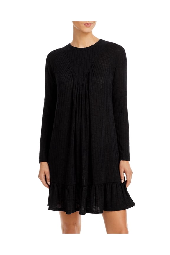 Womens Smocked Knit Mini Dress
