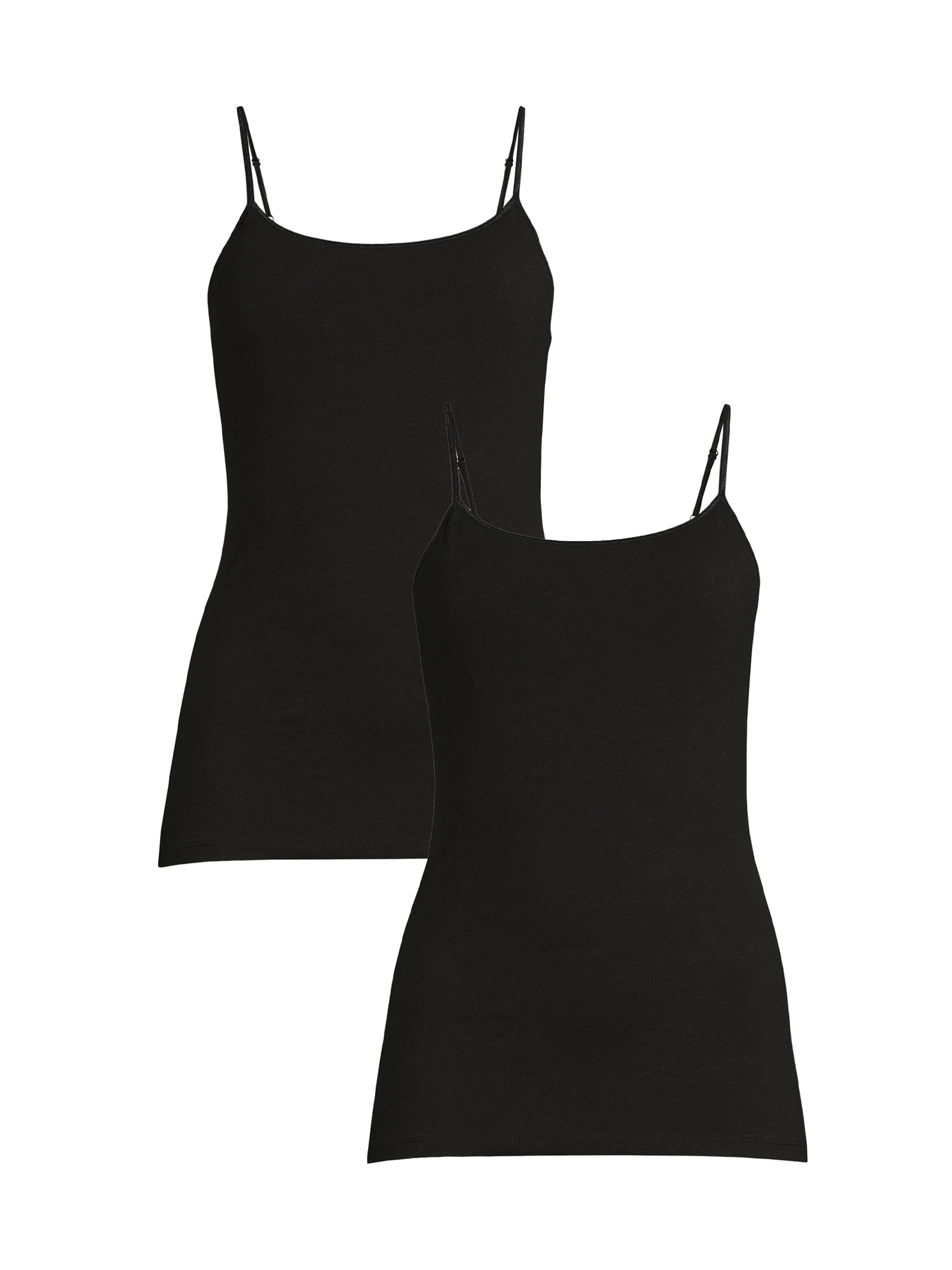 No Boundaries Juniors' Shelf Bra Cami with Adjustable Straps, 2Pack