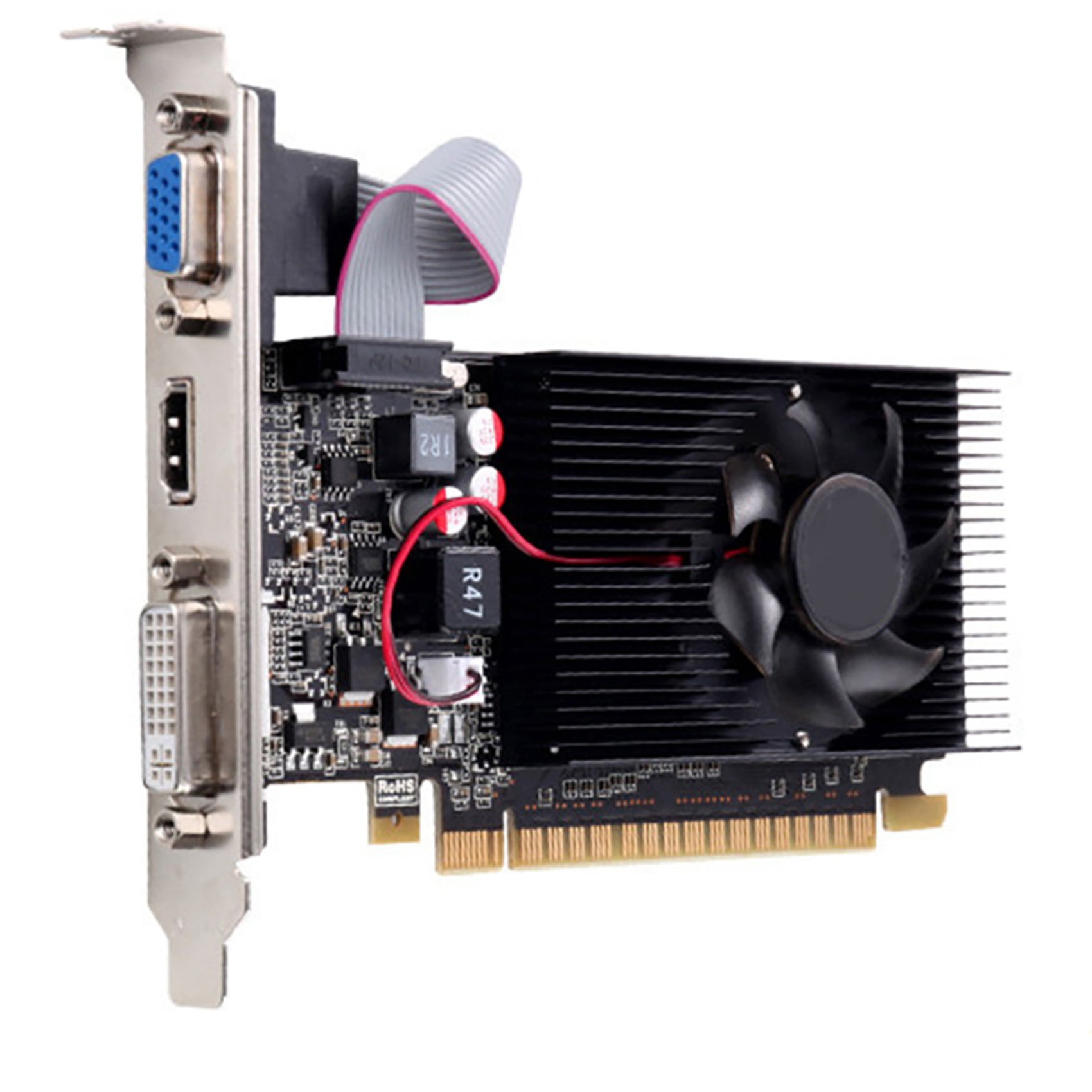 2X GT 610 1G Ultra-Fast Graphics Card 1GB 64Bit DDR3 810/500MHz PCI-E 1.1 X16 Small Chassis PC Gaming