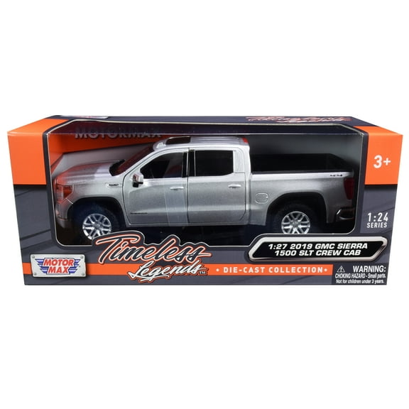 2019 GMC Sierra 1500 SLT Crew Cab Pickup Truck Silver Metallic 1/24-1/27 Diecast Model Car by Motormax