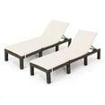 thumbnail image 1 of Noble House Jamaica MultiBrown Wicker Chaise Lounge Cream Cushion (Set of 2), 1 of 14