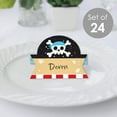 thumbnail image 2 of Big Dot of Happiness Pirate Ship Adventures - Skull Birthday Party Tent Buffet Card - Table Setting Name Place Cards - Set of 24, 2 of 8