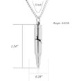 thumbnail image 2 of Bullet Shape Urn Necklaces for Ashes Heart & Paw & Deer Container Pendant Stainless Steel Keepsake Holder Ashes for Pet Human Memorial Cremation Jewelry, 2 of 7