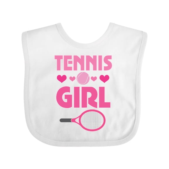 Inktastic Tennis Girl Cute Racket and Ball Girls Baby Bib