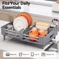 thumbnail image 2 of Escurridor de platos extensible de acero inoxidable gris Urackify, 2 of 9