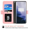 thumbnail image 2 of OnePlus 7T Pro Case, iCoverCase Genuine Leather Wallet Case Slim Fit Folio Book Design with Stand and Card Slots Flip Case Cover for OnePlus 7T Pro (Pink), 2 of 5