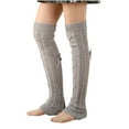 thumbnail image 3 of Besolor Thigh High Leg Warmers for Women Winter Warm Cable Knitted over the Knee Long Socks 80s Party, 3 of 4