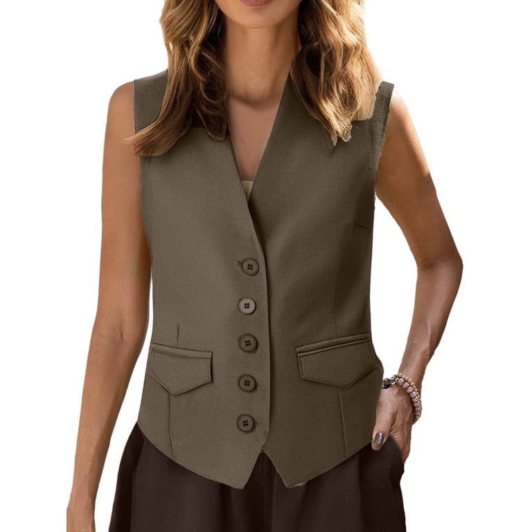 dress vests for women Women's 2 longer all the way around Women's high button dress vest,