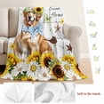 thumbnail image 5 of Sunflowers Dog Blanket Soft Cozy Warm Throw Blanket for Couch, Plush Fuzzy Flannel Fleece Blankets for Sofa, Spring Watercolor Floral Stars Wood Grain Bed Blankets Lightweight Gifts for Men, 30"x40", 5 of 9