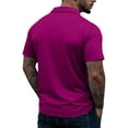 thumbnail image 4 of LNZGNM Mens Zipper Polo Shirt Short Sleeve Slim Fit Lapel Golf Shirts Athletic Lightweight Solid Color T-Shirt Breathable Summer Tee Shirt with Pocket,Purple 3XL, 4 of 6