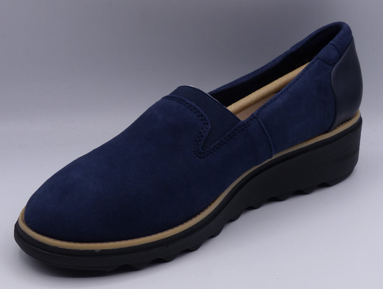 Clarks - CLARKS SHARON DOLLY NAVY SUEDE 