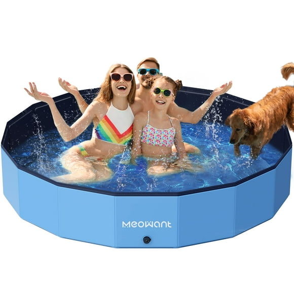 Meowant Foldable Dog Pools for Large Dogs, Hard Plastic Kiddie Pool Dog Swimming Pool, Collapsible Dog Pet Bath Pool, Portable Ki