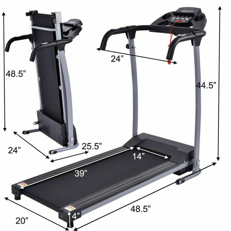 Gymax Folding Electric Treadmill Running Fitness Machine 800W Black Walmart