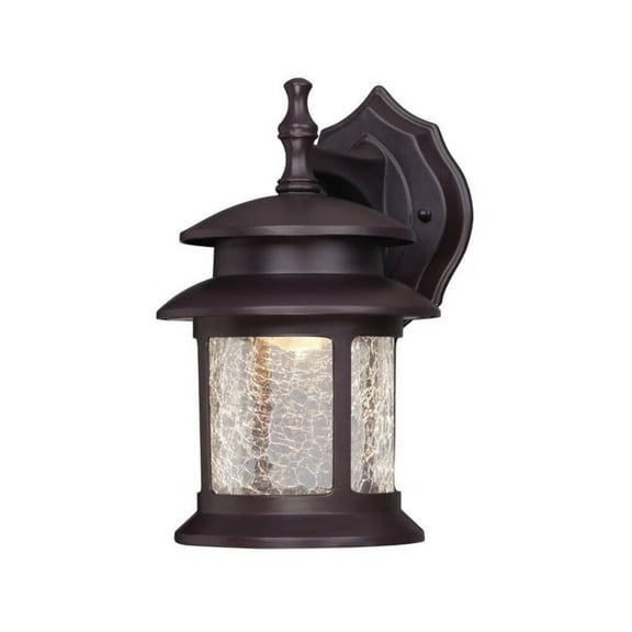 Westinghouse 1-Light Dimmable LED Outdoor Wall Fixture, Oil Rubbed Bronze with Crackle Glass