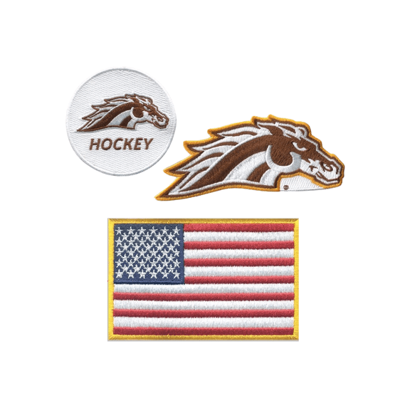 HEDiGEAR Officially Licensed CLC Western Michigan University Embroidered Velcro Patch Set with USA Flag 3 Pack
