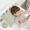 thumbnail image 5 of Comfy Cubs Toddler Pillow with Cotton Pillowcase, 13" x 18" - Microfiber Fill, Sage, 5 of 7