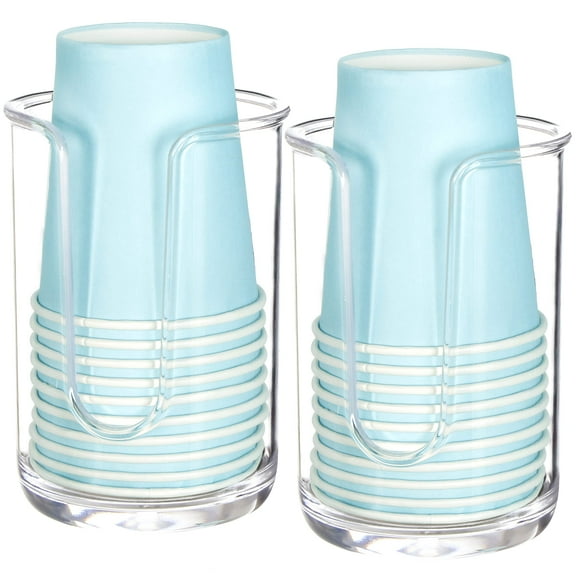 Youngever 2 Pack Plastic Disposable Paper Cup Dispenser, Plastic Dispenser Cup Holder (Clear)