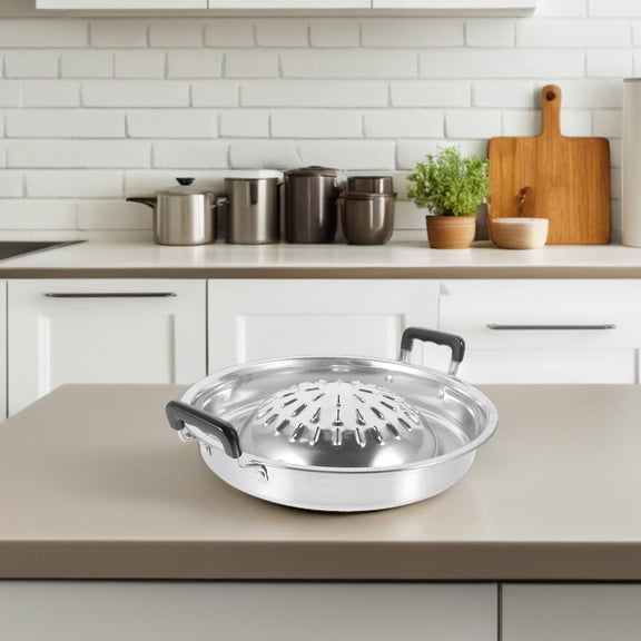 MLINS 2 Pcs korean BBQ Grill Pan Grill Tray for Outdoor Barbecue Household BBQ Pan Portable Grill Pan for Camping Household BBQ Pan