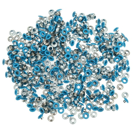 

price crash 500Pcs Eyelet Grommet Round Edge Color Fine Workmanship Good Toughness Metal Eyelets for Shoes ClothingBlue