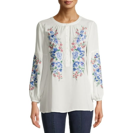 The Pioneer Woman Long Sleeve Scoop Neck Tunic Top