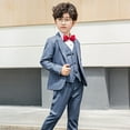 thumbnail image 4 of Bainana Boys Christmas Outfit Set Long Sleeve Solid Color Gentleman Suit 4 Pieces Matching Set Big Kids Fashion Party Wear, 4 of 8