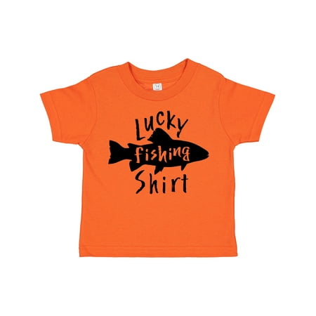 

Inktastic Lucky Fishing Shirt- Fish Gift Toddler Boy or Toddler Girl T-Shirt