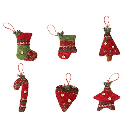 

NUOLUX 6pcs Christmas Tree Hanging Pendant Creative Christmas Sock Pendant Christmas Crutch Hanging Pendant