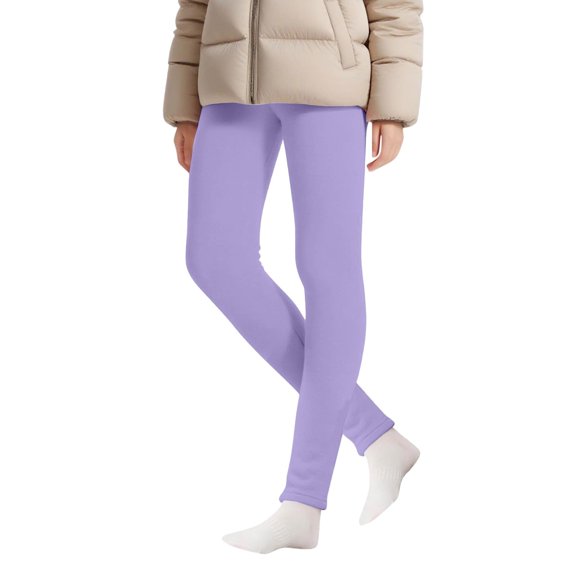 Resicozy Girls Fleece Leggings Tights Athletic Yoga Pants Warm Winter Clothes for Kids 2-15 Years Navy 120