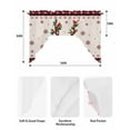 thumbnail image 6 of Red Christmas Elk Kitchen Curtains Swag Valance for Windows/Bathroom/Cafe, Xmas Snowflake Botanical Berry Rod Pocket Drape Panel Swag Curtains Valance for Bedroom/Living Room 56"x36", 6 of 6