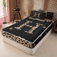 thumbnail image 2 of Meiyoeat Trendy Leopard Letter H Zipper Full Size Comforter Sets with Fitted Sheet and 2 Pillowcases for Women Kids, Chic Polka Dot Zipper Bedding Set for Nursery,4pcs,Black Reversible, 2 of 6