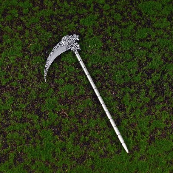 Silver Witch Hairstick Crescent Moon Goddess Sword Hairpin Wiccan Gothic Jewelry For Women Pagan Wicthcraft (, #9)