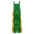 thumbnail image 5 of Mardi Gras Overalls for Women Funny Mask Feather Printed Bagggy Straight Leg Rompers Wide Leg Sleeveless Pants Rompers Parada Mardi Jumpsuits, 5 of 6