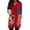 Wine, variant on JoveMarine Women's V-Neck 3/4 Sleeve Tunic Top with Pockets Independence Day Printed Mid-Length Blouse Casual Summer Shirt for Patriotic Holiday Daily Wear Beige L