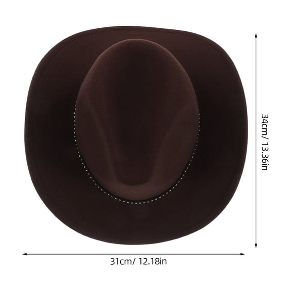 PENIKOKO Fedora Hats For Boys Coffee Cowboy Hat For Kids With Wide Brim For Outdoor Activities 1Pack