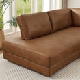 thumbnail image 6 of Griffith Upholstered Left-Facing Leather Sectional Sofa in Cognac Tan, 6 of 7