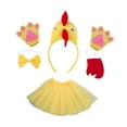 thumbnail image 2 of Accesorios de disfraz de pollo 3D para cosplay, Halloween, niñas y niños. Amarillo con cola roja, 2 of 9