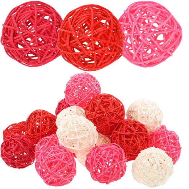 KAKOWELY 24 bolas redondas de ratán para decoración de mesa de boda.