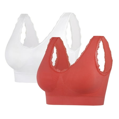 Viikei Women s Sports Bra with Padded Cups for Comfort Women Yoga Solid Sleeveless Cold Shoulder Casual Tanks Blouse Intimates Watermelon Red XXXL