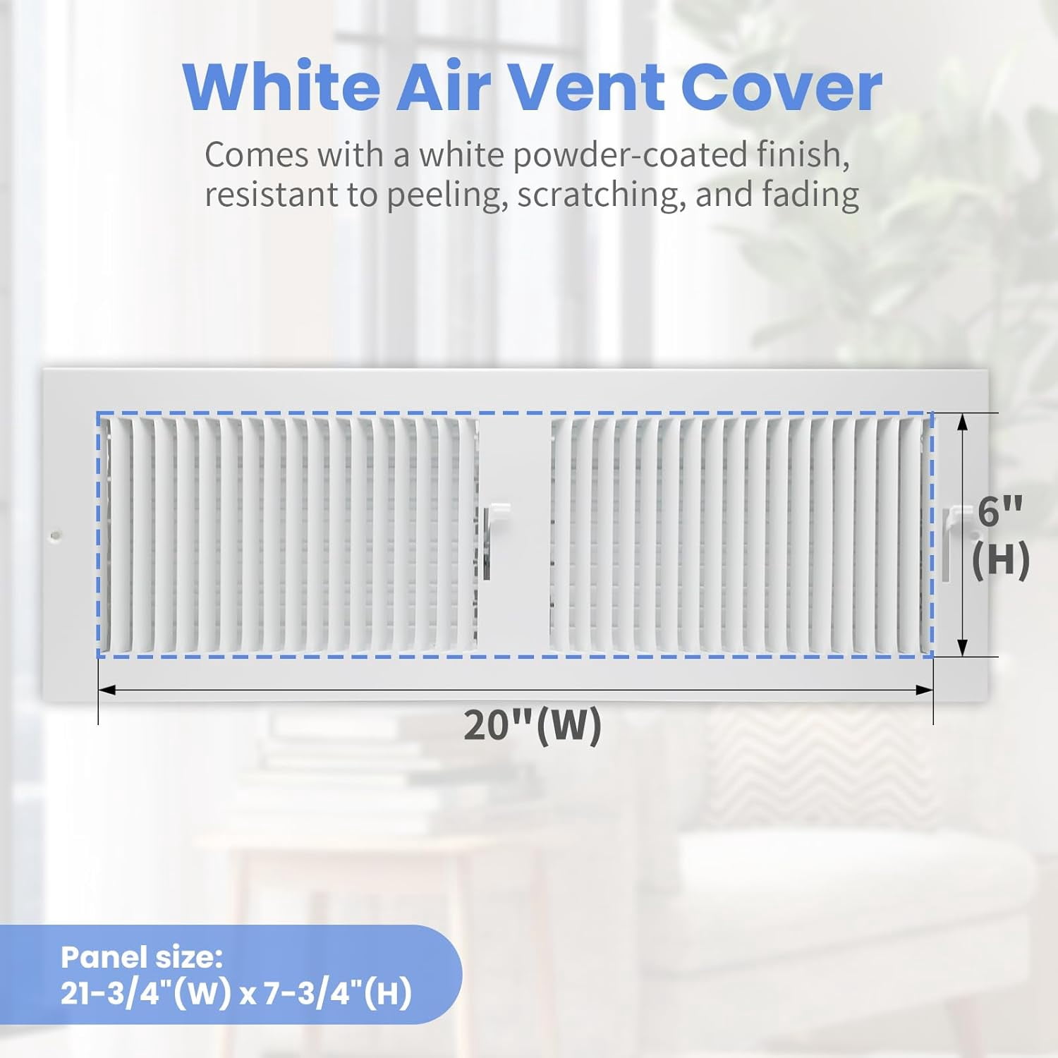12 x 8 Inch [Duct Opening] Air Vent Covers for Wall or Ceiling - High Airflow 2 Way Steel Ventilation - Adjustable Wall/Ceiling Register, 13-3/4 Inch x 9-3/4 Inch [Overall Dimensions]