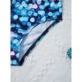 thumbnail image 6 of YEAHDOR Kids Girls 3Pcs Racer Back Tankini Swimsuit Floral Print Water Park Bathing Suit Blue 12, 6 of 7