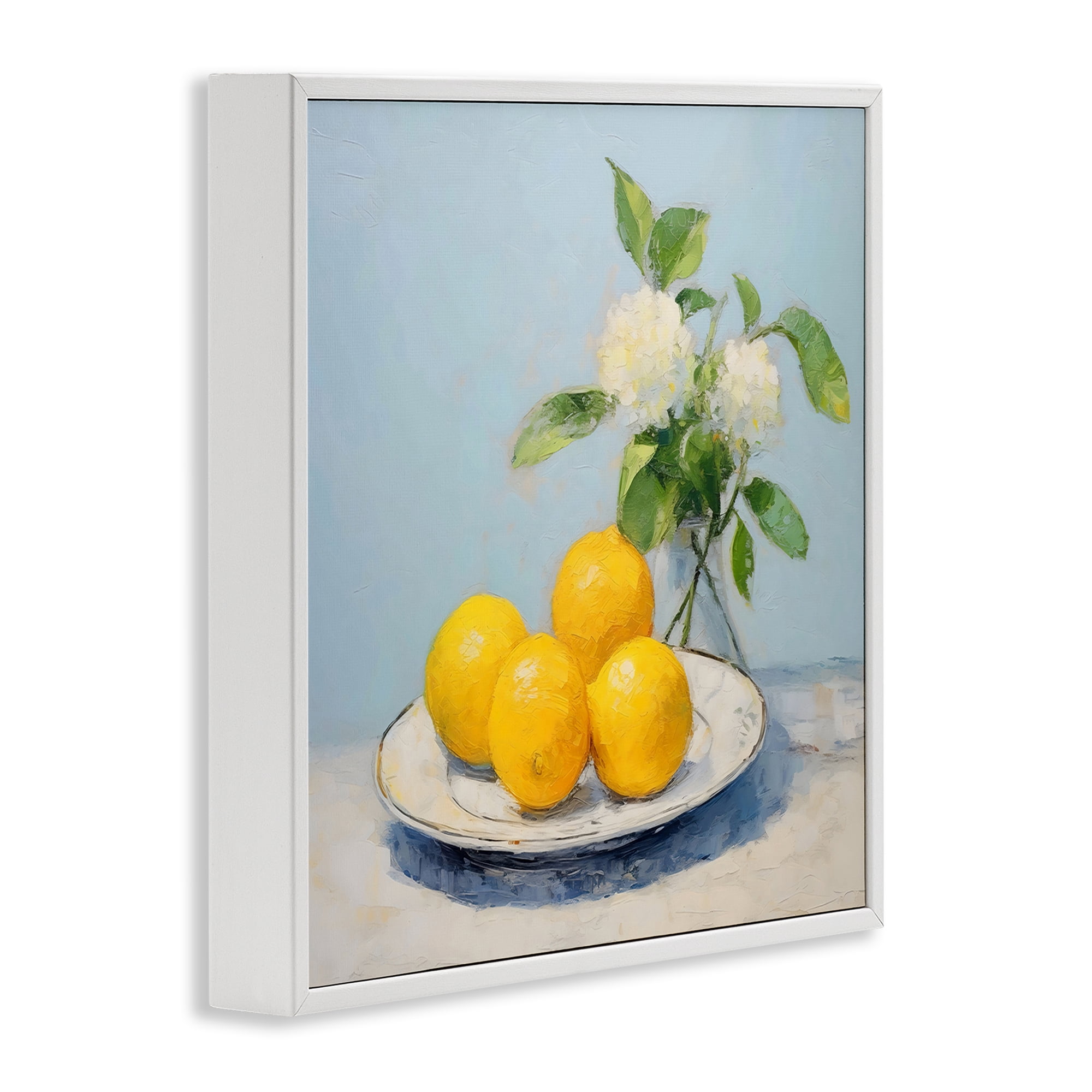 Stupell Industries Vase of Flowers and Lemons White Framed Giclee Art, design by Creative Studio