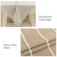 thumbnail image 5 of Round Waterproof Tablecloth, 55" Embroidery Burlap Linen with Tassel, Stain and Water Resistant Table Cover for Kitchen Dining Room(Coffee Lines), 5 of 5