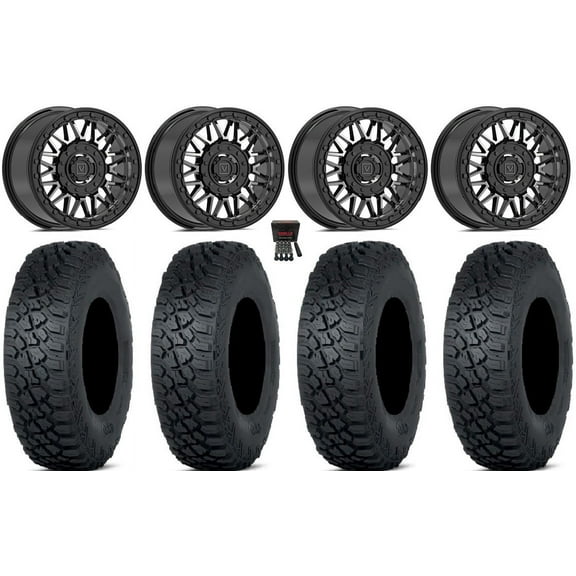 Valor V08 Beadlock 15" Wheels Dark Tint 35" Tenacity XNR Tires Can-Am Maverick X3 / Honda Pioneer 1000 / Talon