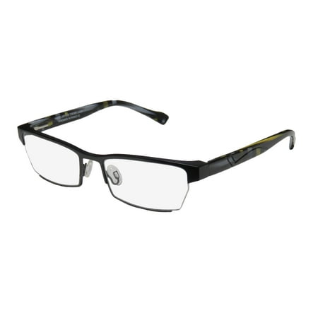 New Harry Lary's Utopy Mens/Womens Designer Full-Rim Black / Yellow / Gray Designer French Stylish Frame Demo Lenses 54-18-135 Flexible Hinges Eyeglasses/Eyeglass Frame