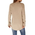 thumbnail image 7 of Long Sleeve Shirts for Women, Comdrip Womens Tunic Tops To Wear with Leggings Long Sleeve Thumb Hole Shirts Crew Neck Curved Hem Womens Long Sleeve T Shirts Khaki L, 7 of 7